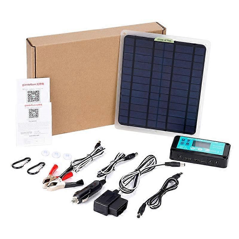 20W Solar Panel 12V 10A Battery Controller Car Charger Outdoor Battery Supply for Vehicle Battery w
