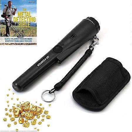 High Sensitivity Waterproof Portable Pinpointer Metal Detector with Built-in LED Indicator for Kids and Beginners, Black