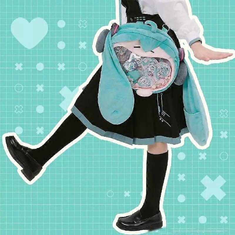 Zhongkaihua Miku Plüschkissen Anime-Rucksack, 31x31cm