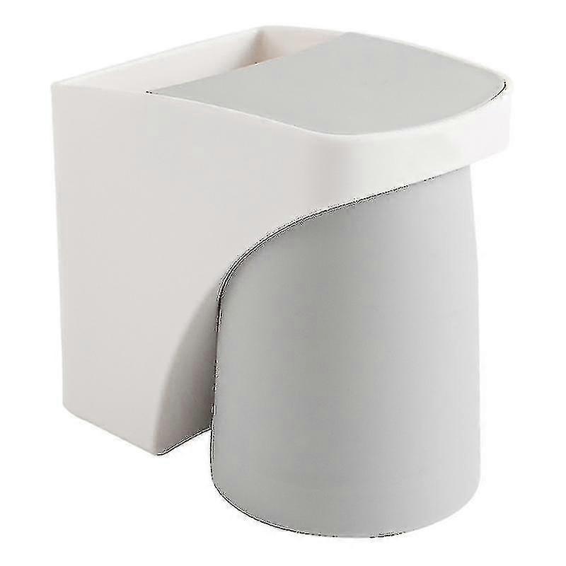 1 Set Durable Bathroom Storage Rack Wall-mounted Toothbrush Holder (grey)_Dec