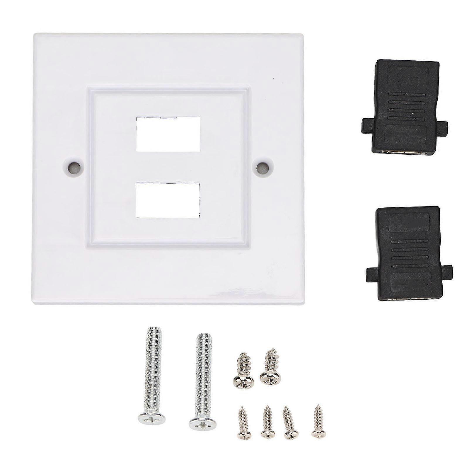2 Port HD Multimedia Interface Wall Panel Socket Cable Extension Coupler-YM_Feb