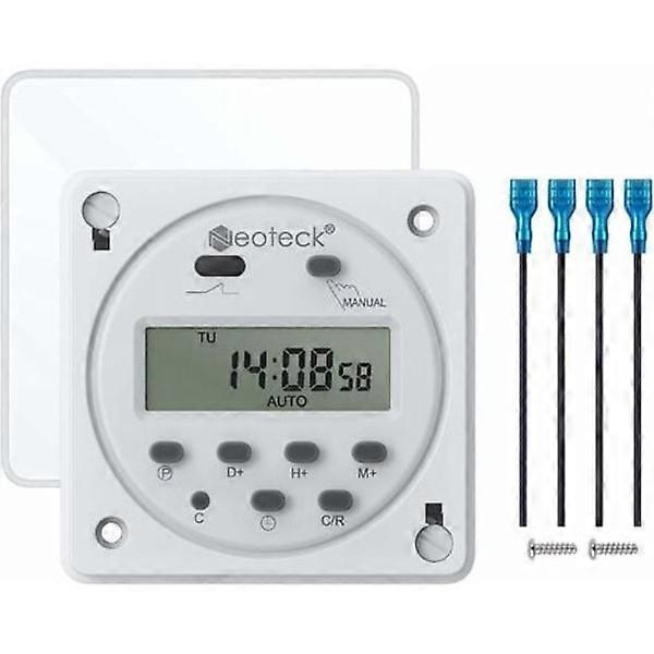 12V 16A Programmable Timer, Digital Socket with 16 Programs, LCD Display, Anti-Theft Function