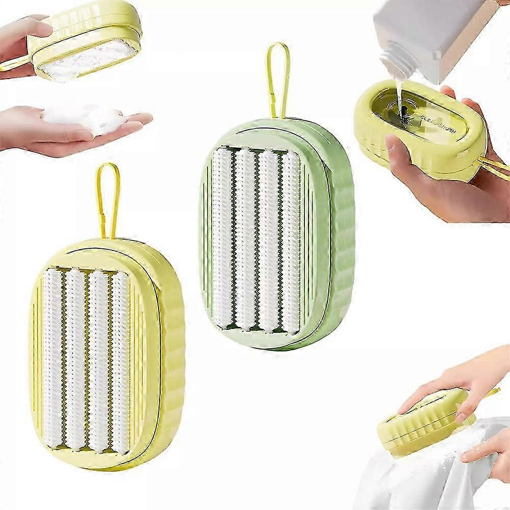 Multifunctional Clothing Brush with Soft Gel Foaming Roller, Built-In Detergent Dispenser for Intimate Wear Cleaning
