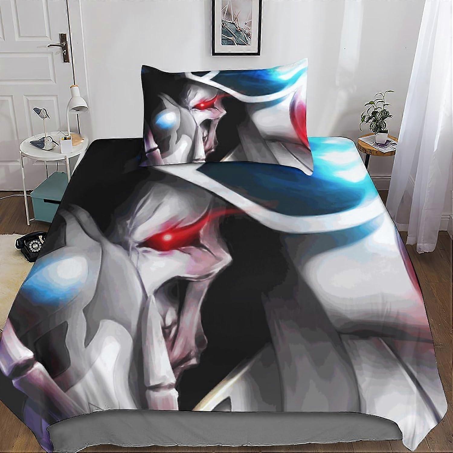 Overlord Bedding Set Overlord Pieces Duvet Cover D Pattern with Zipper Hypoallergenic Microfiber with Pillowcases for Adults and Children S 135*200 CM