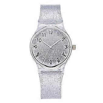 Damenuhr Quarz Zifferblatt schillernde Farben Kunststoff Uhrenarmband Quarzuhr