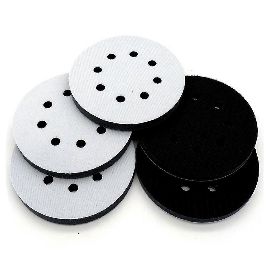 5X Interface Pads 5 Inch 8 Hole Hook & Loop Soft Sponge Foam Sanding Interface Pad for Orbital Sand