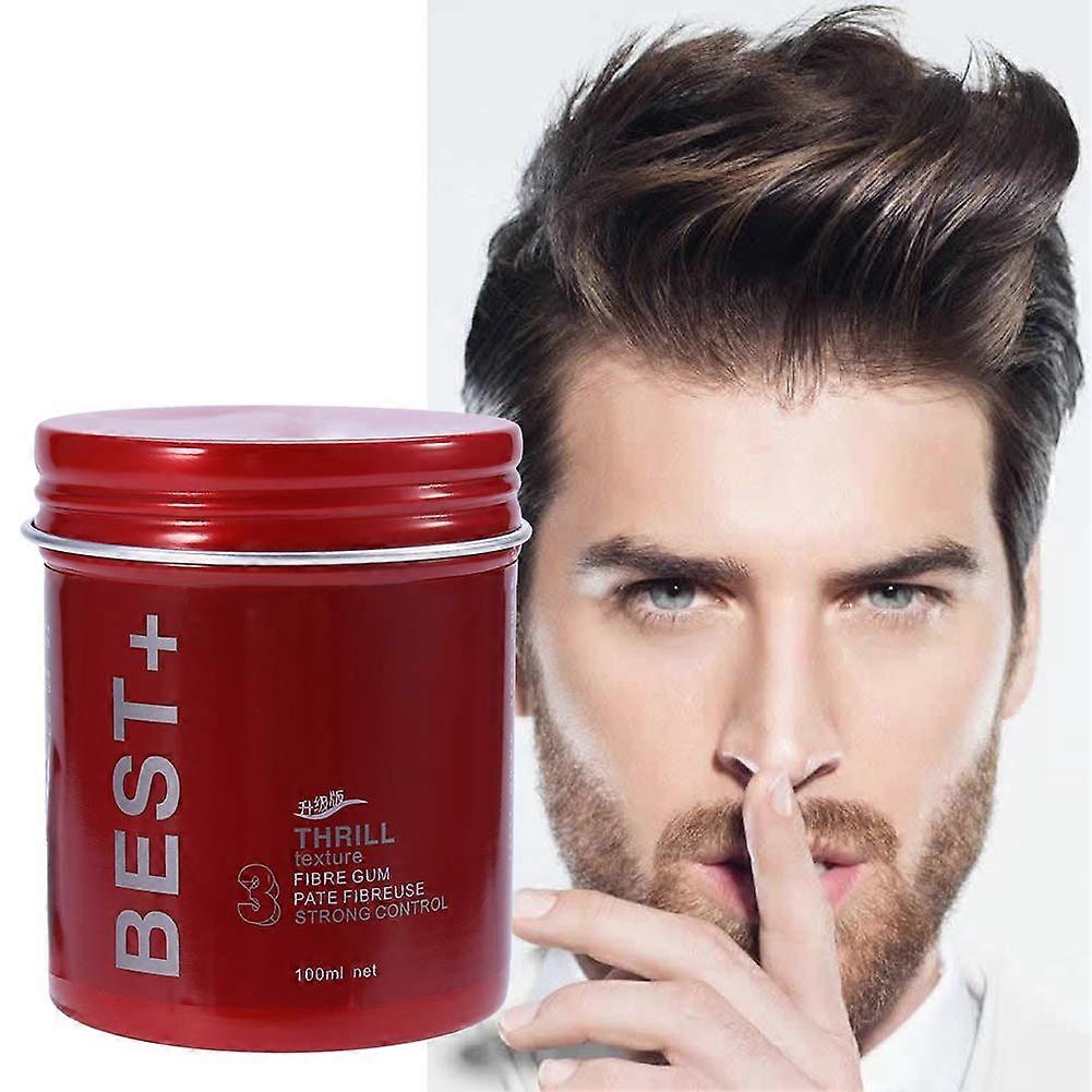 Hair Styling Wax, Men's Pomade Professional Fibre Gum Durable Fluffy Modelling Hair Clay Finalize Tool, Strong Texture Control (100 ml, Improved Versi