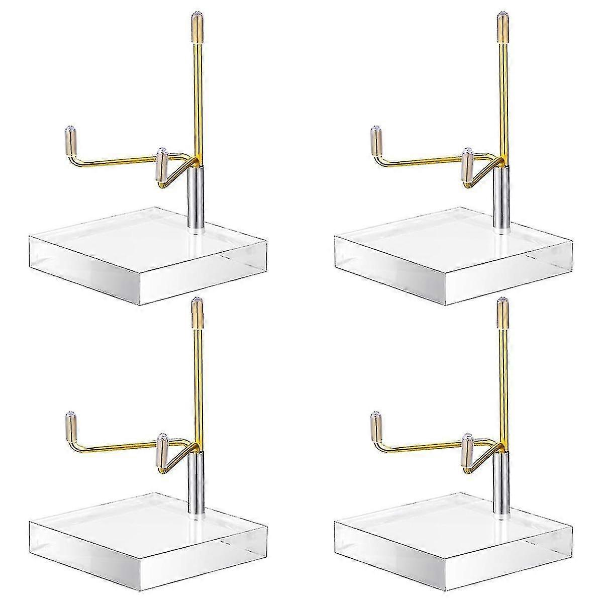 4 Pcs Adjustable Metal Arm Display Stand Easel With Acrylic Base Rock Display Easel Holder Acrylic