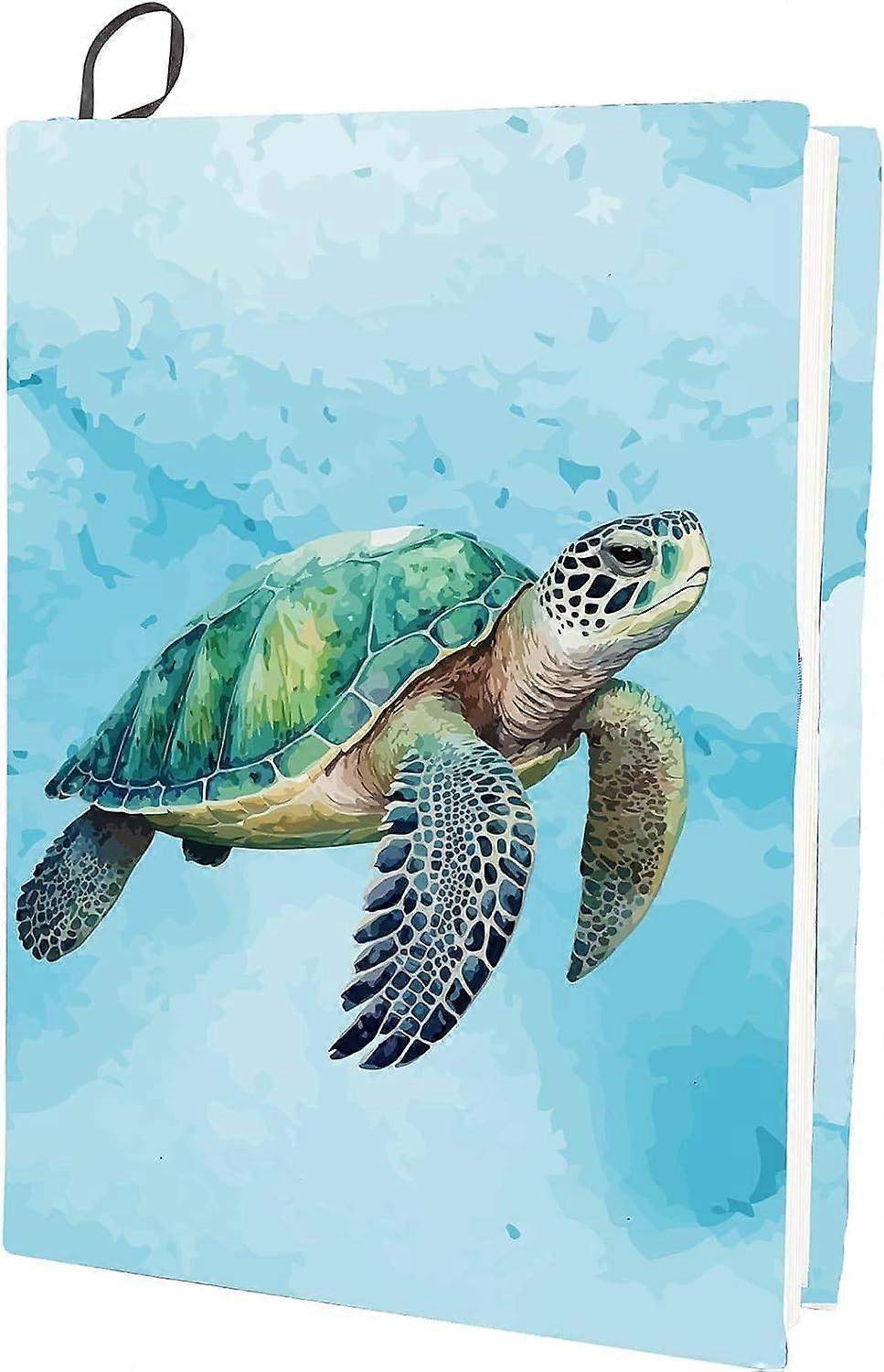 Sea Turtles Stretchable Book Cover Tortoise Animal Washable Reusable Large Nylon Book Protector 9.4x15.7Inch Elastic Notebook Wraps Suitable