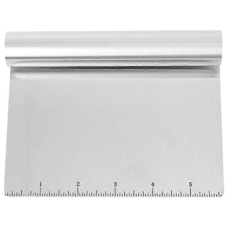 1pc Multi-Purpose Stainless Steel Scraper Chopper Pizza Dough Cutter With Calibration (Silver)