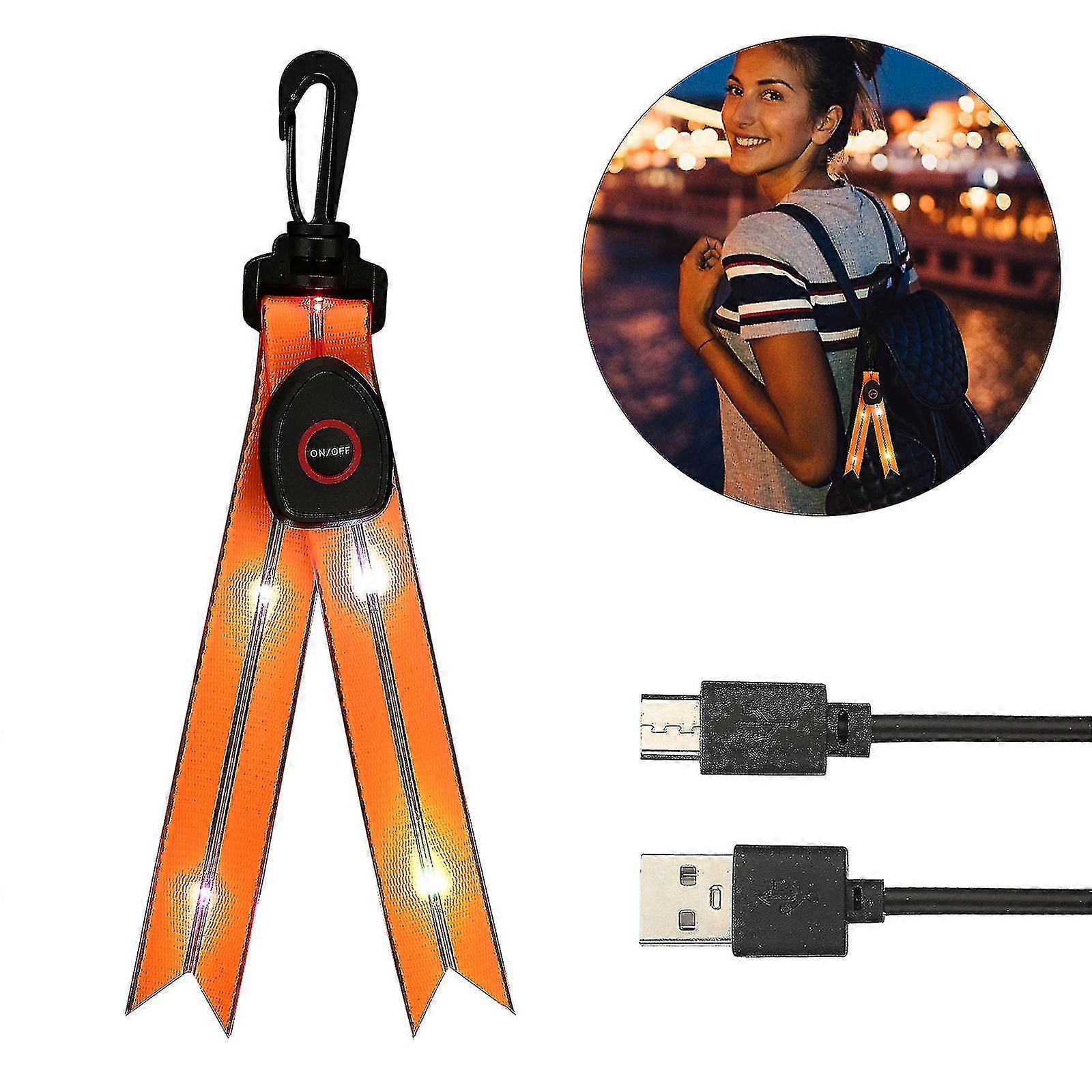 Led Flashing Light With Colourful Light,usb Rechargeable Reflectors School Bag Safety Light