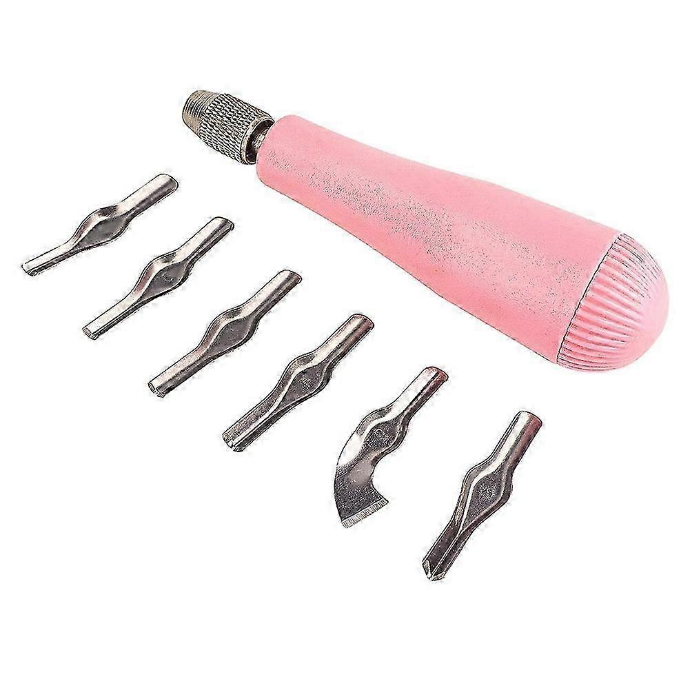 Linocut Carving Kit Tool Linoleum Cutter Assortment with 6 Blades for Block Printing for DIY Sculpt