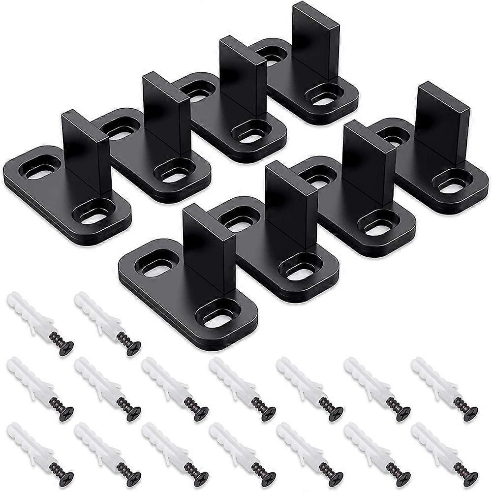 8 Pieces Sliding Barn Door Floor Guides Closet Door Guides Hardware Plastic Simple Floor Bottom Tra