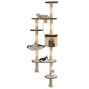 Kratzbaum mit Sisal-Kratzbäumen Wandmontage 194 cm beige