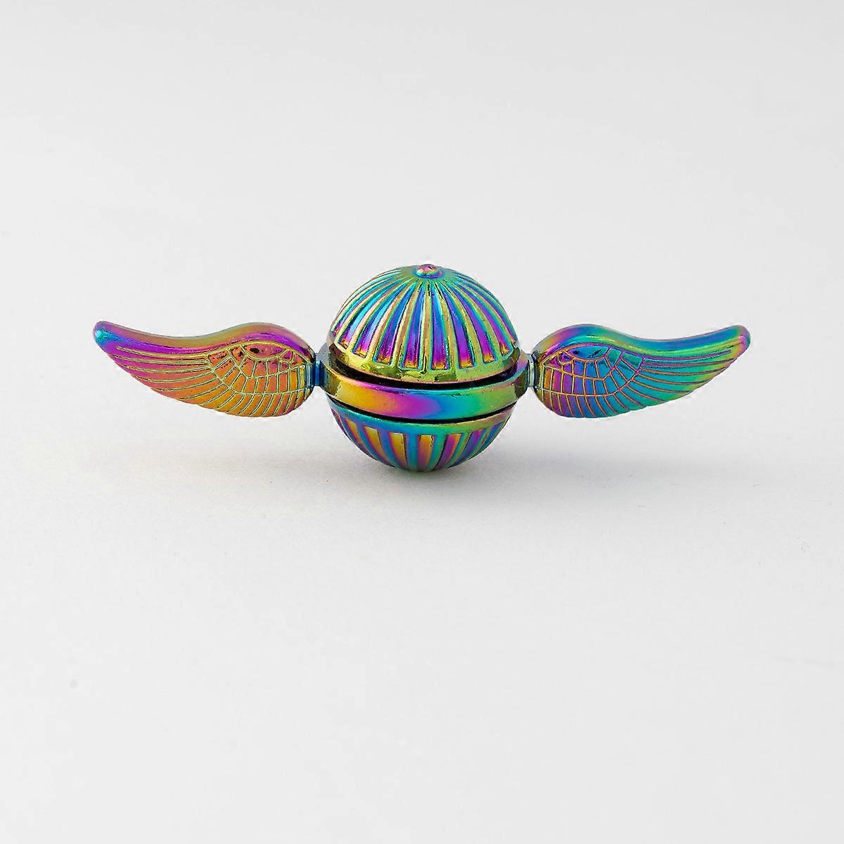 Solid Metal Sphere Fidget Spinner Iridescent Sensory Hand Finger Spinning Toy ADD ADHD Stress Relief Anxiety Relieves Reducer for Kids and Adults