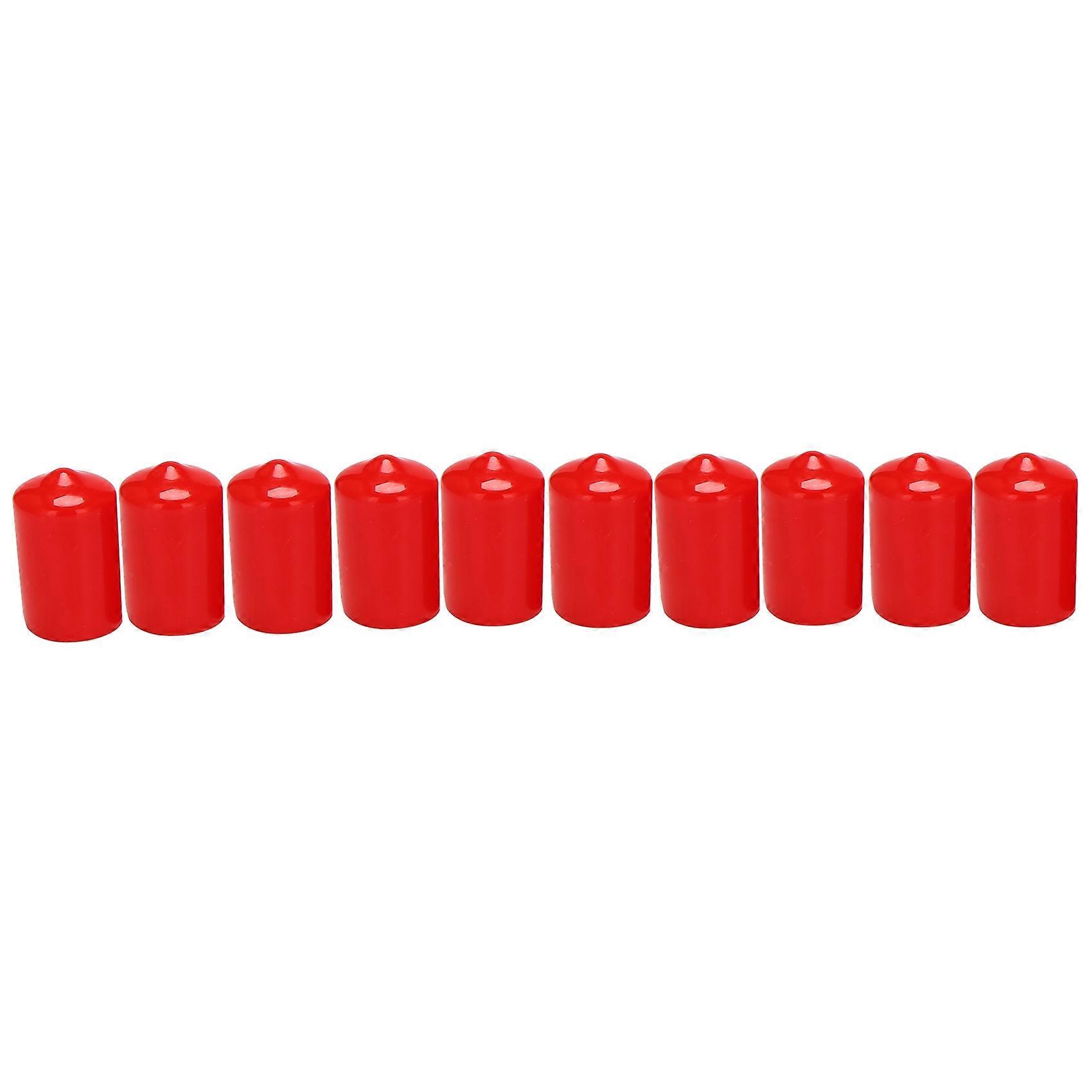 10Pcs Rubber End 16Mm ID PVC Round Tube Bolt Cap Cover Screw Thread Protectors Red
