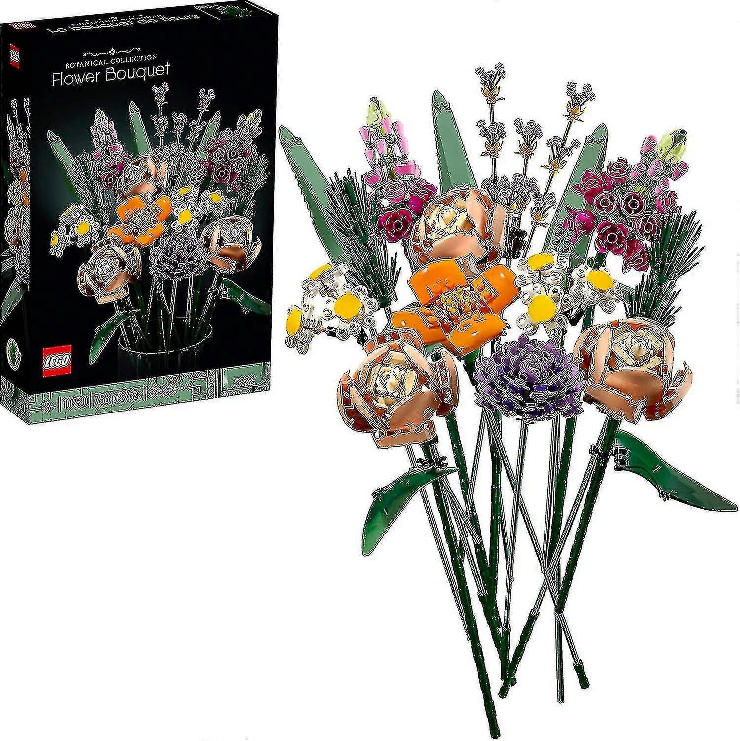 Icons Flower Bouquet 10280 Artificial Flowers, Building Set For Adults, Decorative Home Accessories, Valentines Day Gift Idea, Botanical Collection (7
