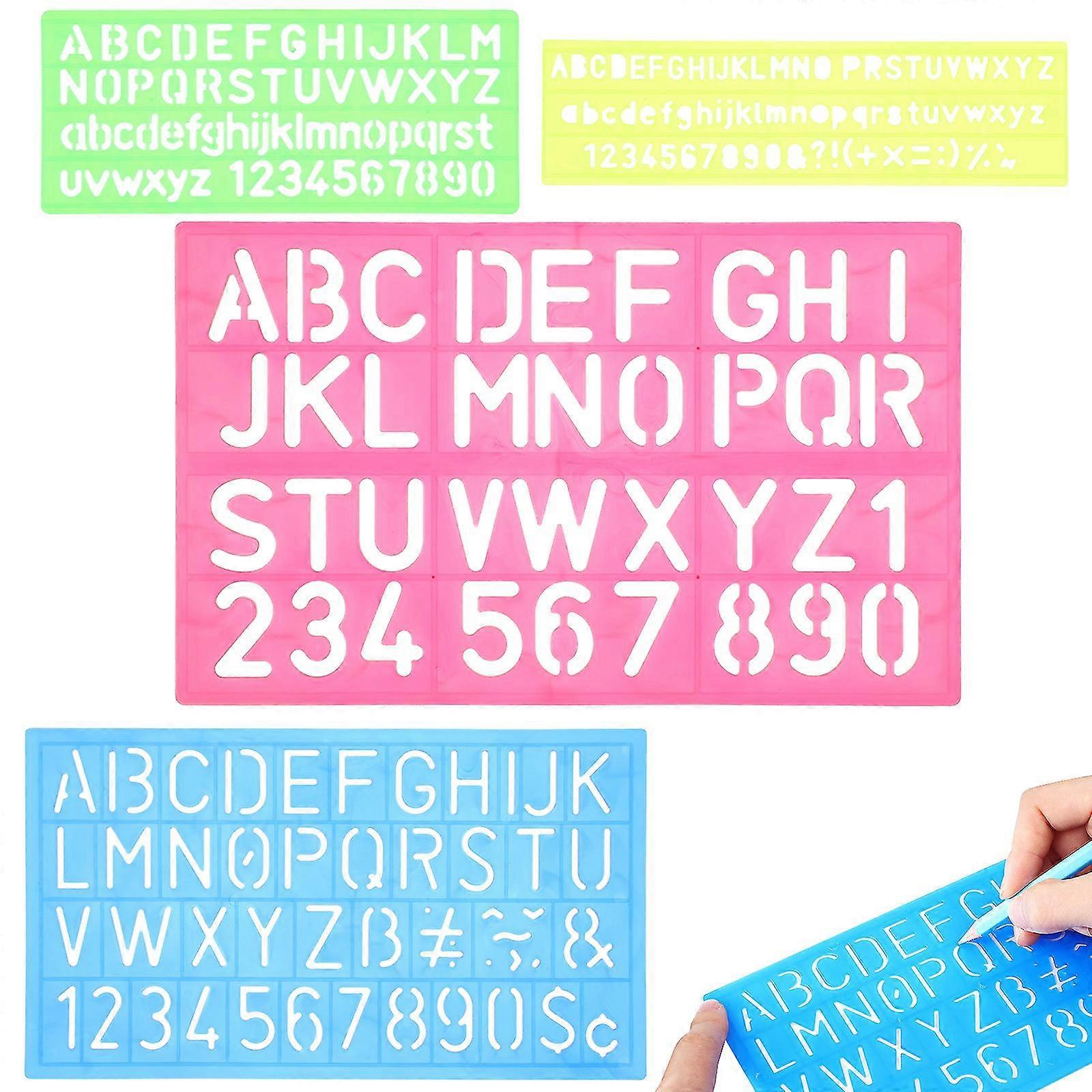 4 Pcs Brain Toy Sign Writing Stencils Compact Spray Stencils Welcome Stencil Letters Small Printing Stencils Letter Stencils