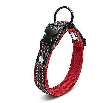 Yaju zachte gewatteerde mesh hondenhalsband (1 stuks, rood)