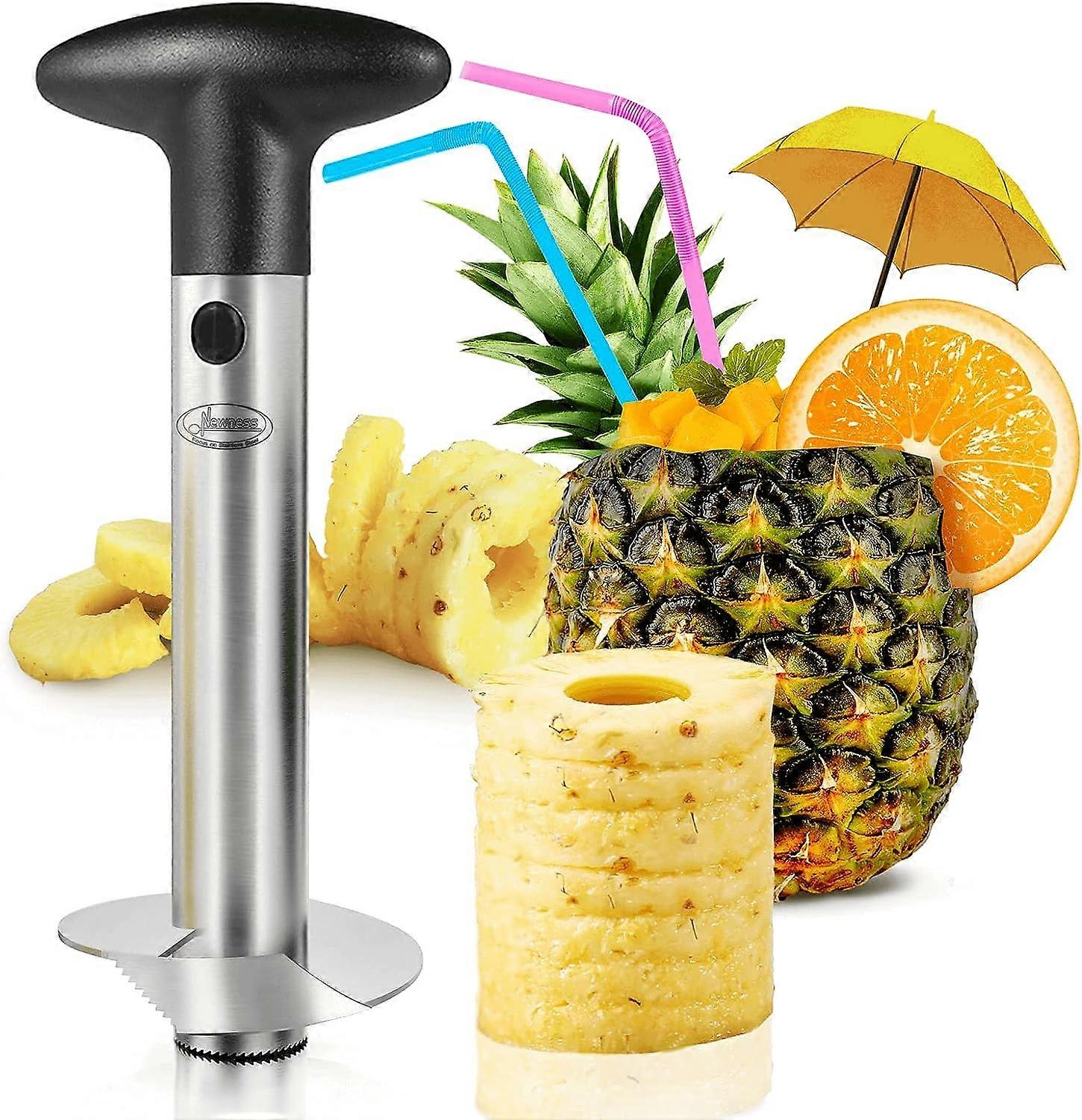 Pineapple Corer, [Upgraded, Reinforced, Thicker Blade] Newness Premium Pineapple Corer Remover (Black)