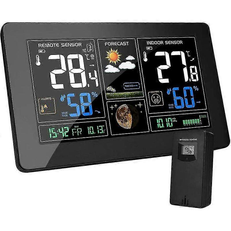 Weather Station With Wireless Probe Thermometer Hygrometer Digital Barometer 9 In 1