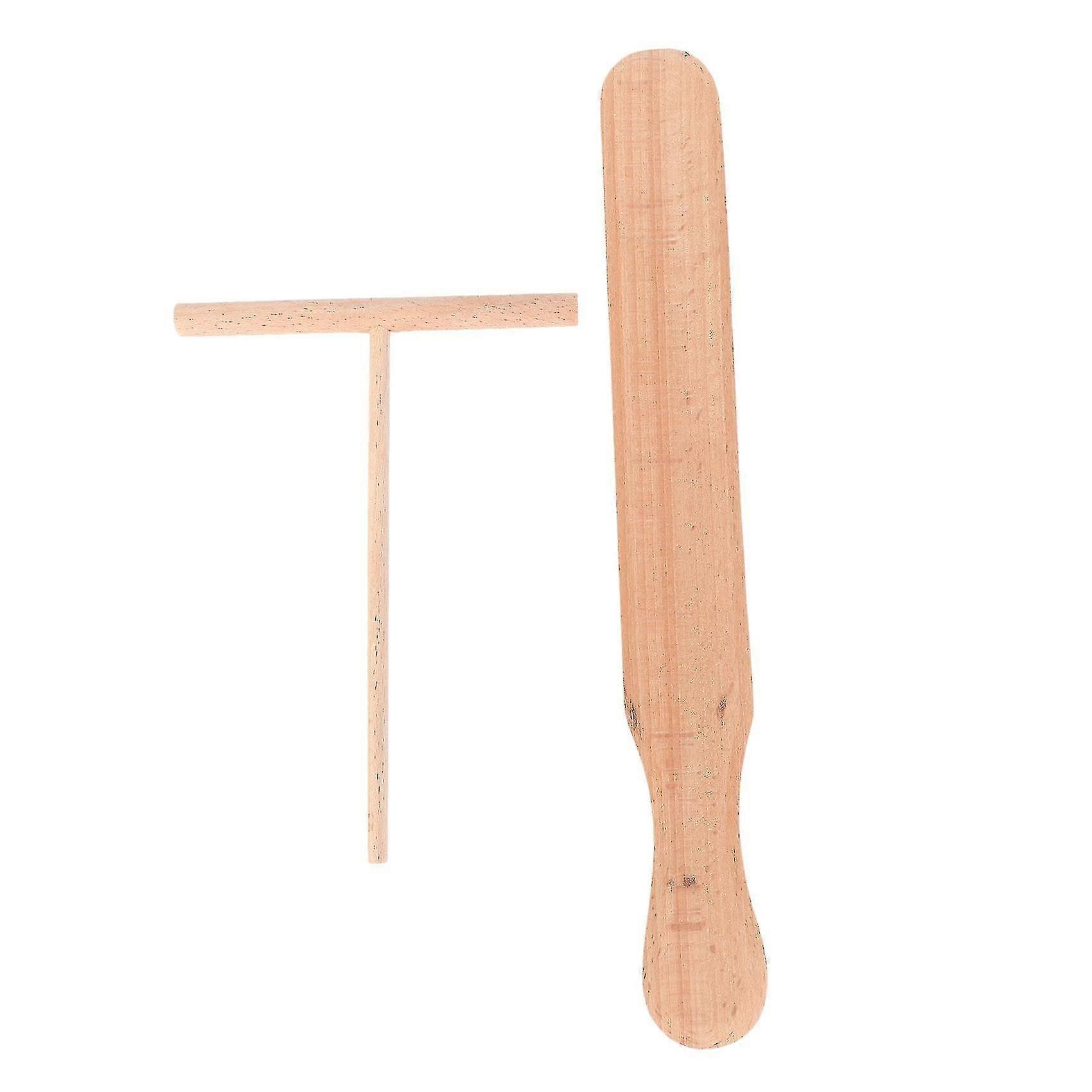 2pcs Pancake Cooking Utensils Wooden Spatulas Set -kitchenware