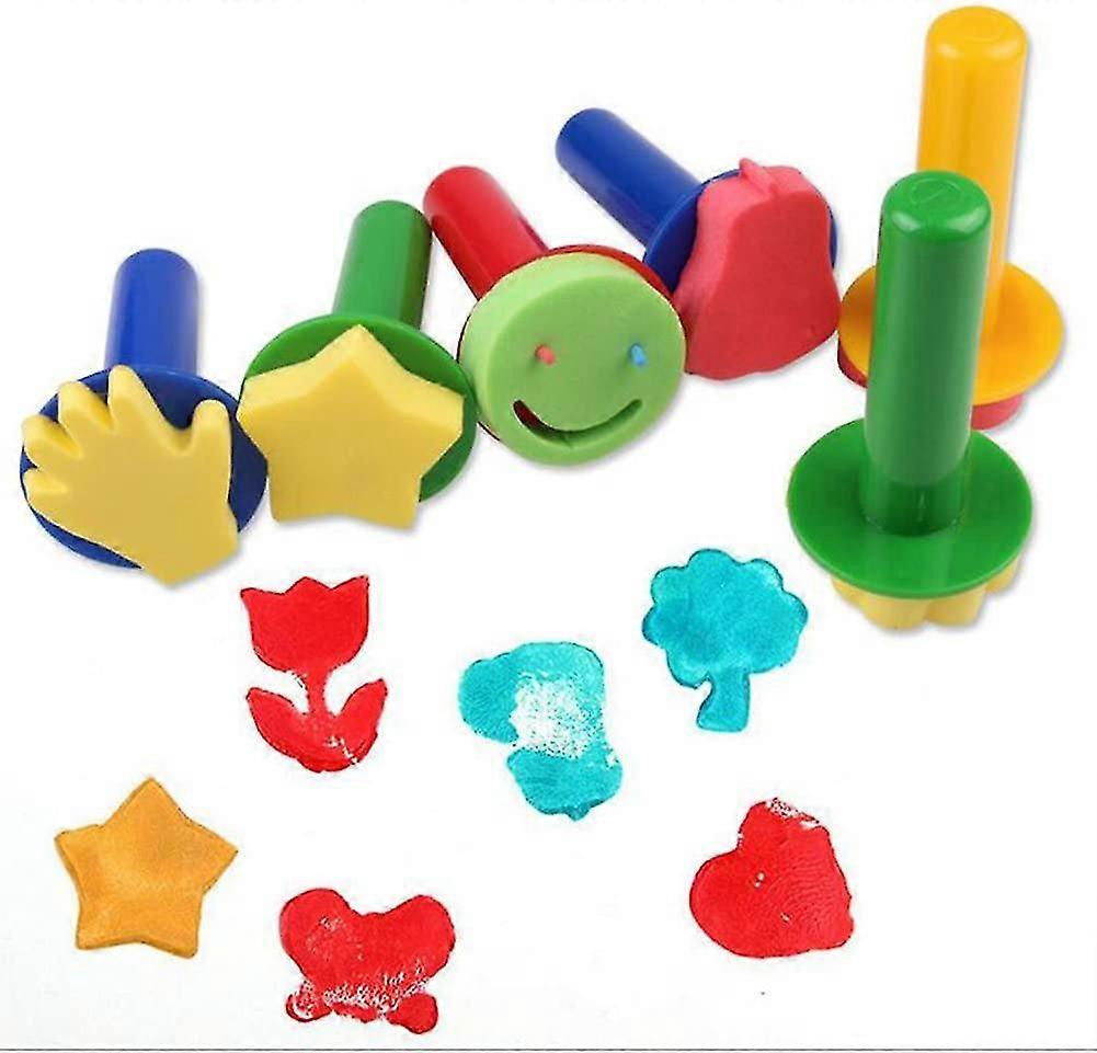6pcs Children's Sponge Brush - Painting Tools Set