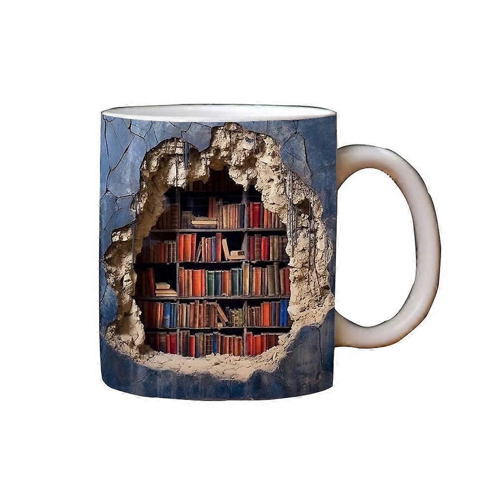 3d bookshelf Mug library shelf cup