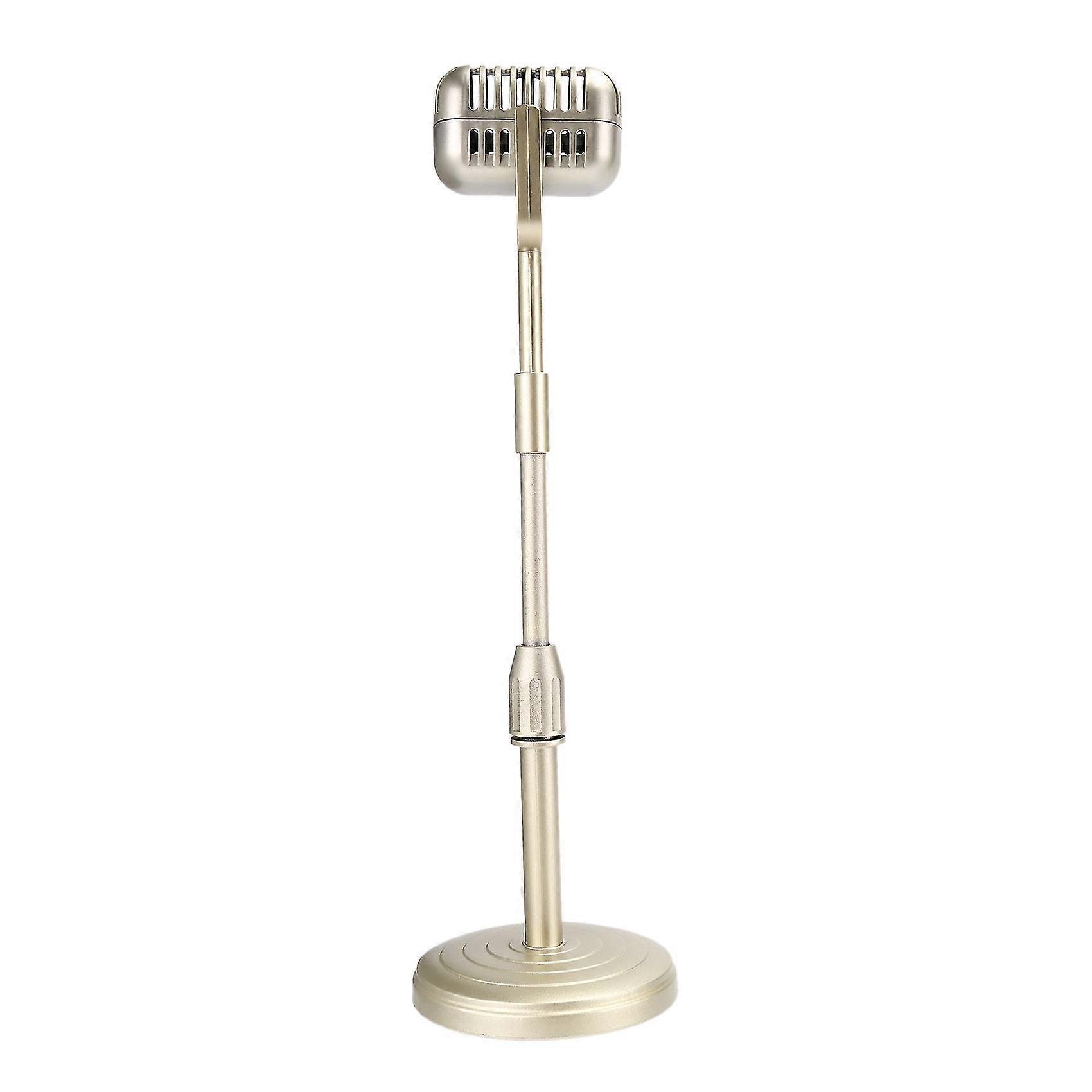 Lot de 2 accessoires de microphone rétro, modèle de microphone antique avec support pour fête (Faux) - Maison