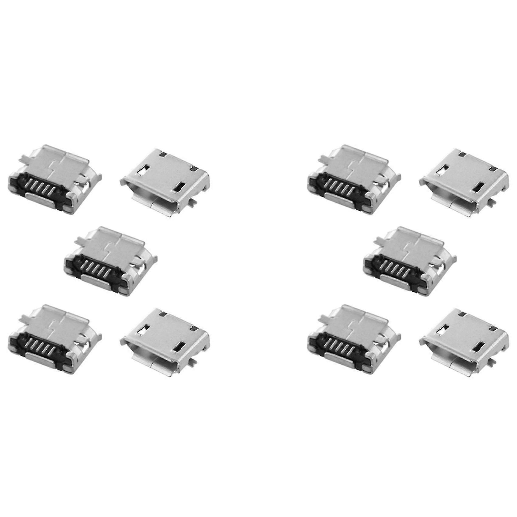 10pcs Usb -type-b 5pin Female Jack Connector Socket Surface Mount