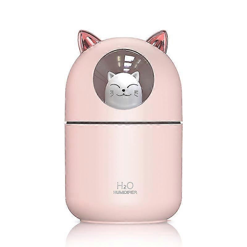 Cat Humidifier , Cute Pet Humidifier Mini Cool Mist Humidifier With Adjustable Mist Mode With Night Light For Bedroom Baby 300ml Quiet Car Humidifiers