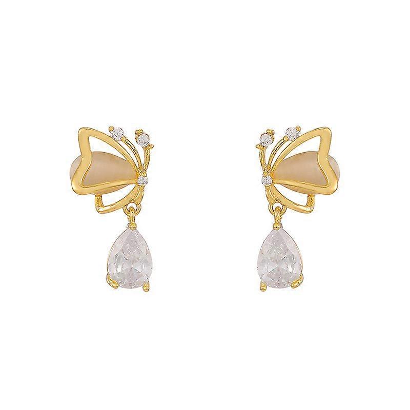 Zircon Micro  set Butterfly Earrings