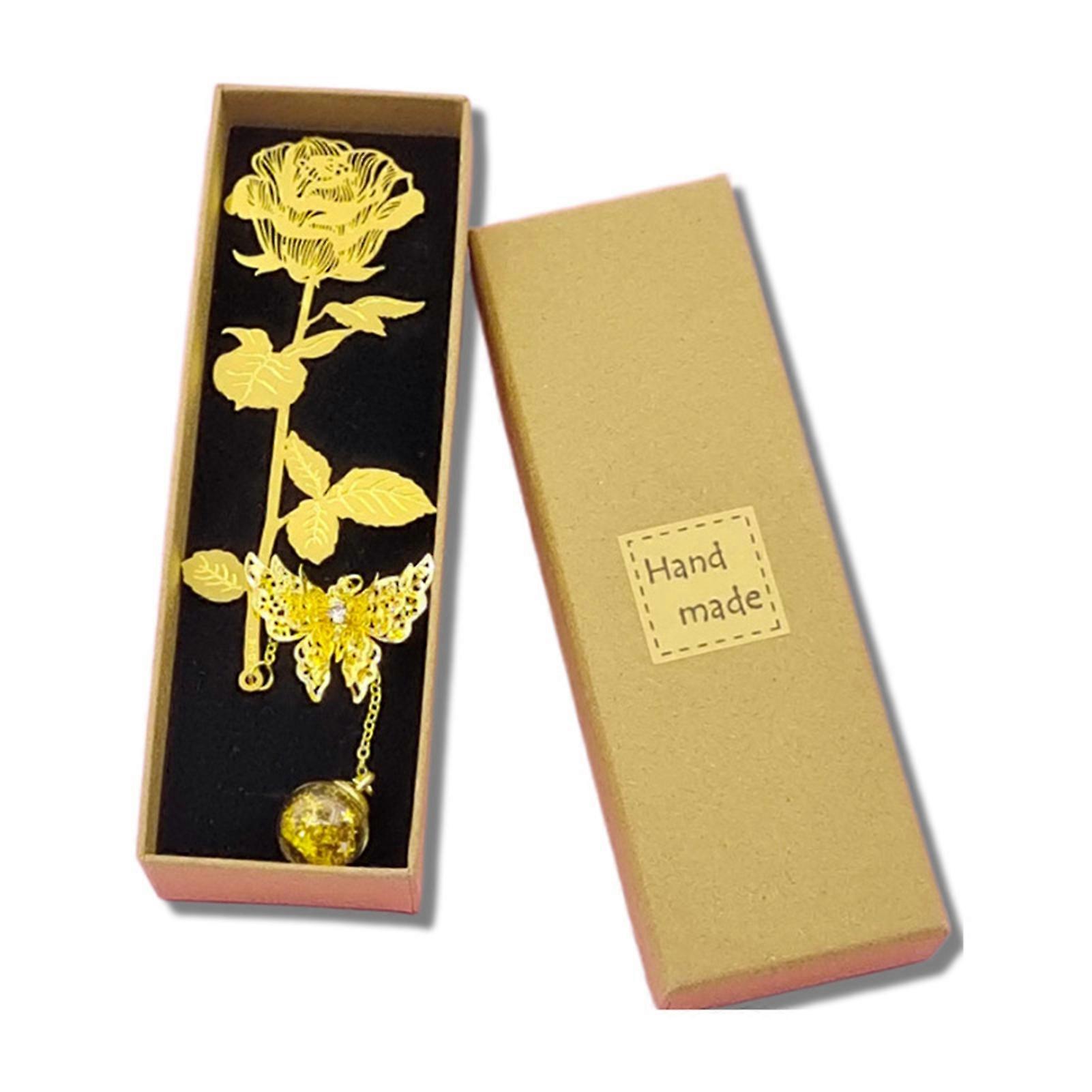 1 Set Simulation Rose Gift Bookmark Hollow Design Scratch-proof Clear Texture Romantic Bookmark Festive Supply KAESI