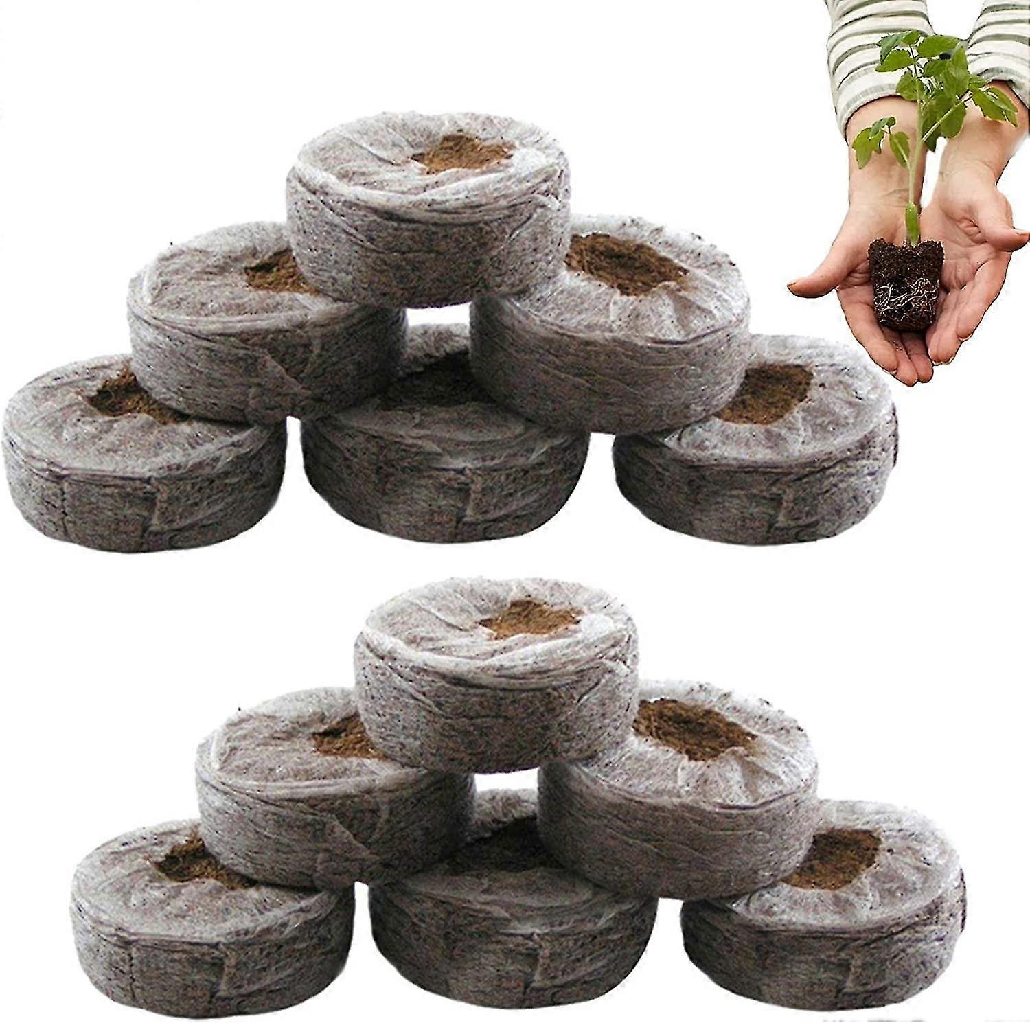 Peat Pellets - 30mm Pallet Seedling Soil Block - Degradable Plant Care Supplies For Transplanting Flowers, Vegetables, And Fruits