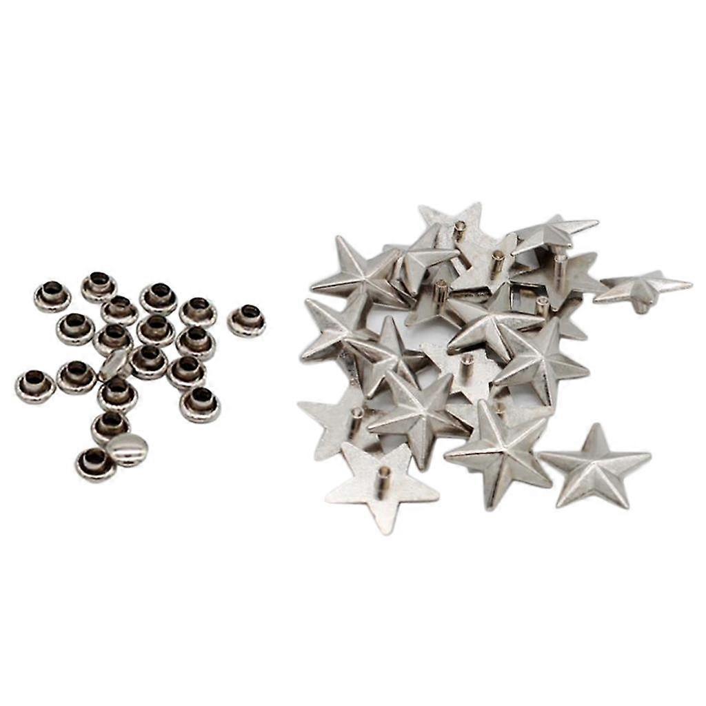 20 Pieces Star Shaped Rivets Stud Snap Buttons Leathercraft  Rivets