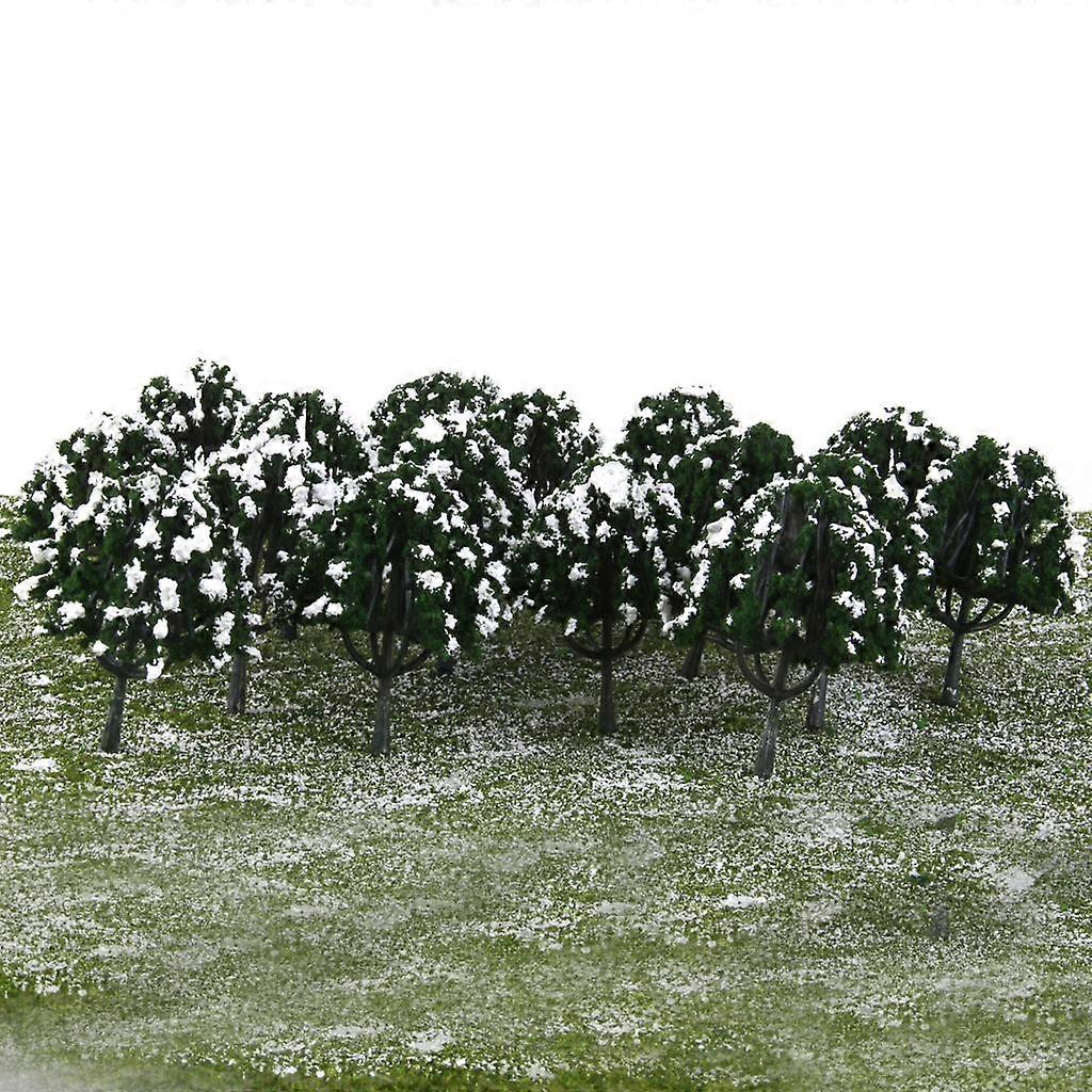 Plastic Peach Trees Model Train Railroad Snow Scenery 1:100 20pcs