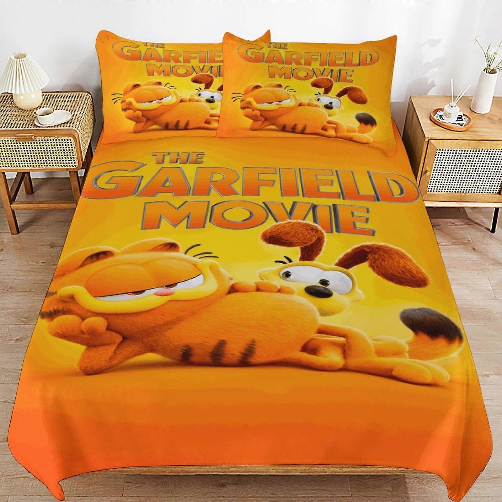 beddengoed set CA321 Garfield Bed Dekbedovertrek Microvezel Beddengoed Sets 3D-geprint lichtgewicht 3-delige dekbedsets, 1 dekbedovertrek en 2 kussens DP321