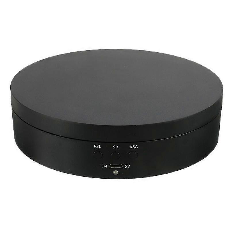 Rotating Display Stand Electric 3 Speed Level 360 Degree Rotating Turntable for Jewelry Short Video Black with Matte Surface
