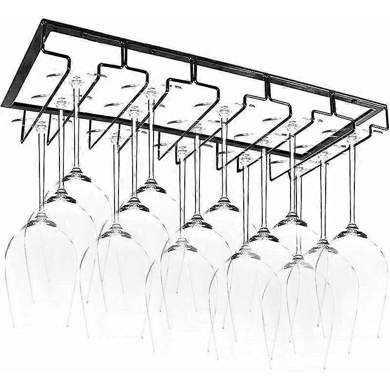 Porte-verres suspendu - Porte-verres vin avec 5 rails pour 10-15 verres, 50 x 22,5 x 5,5 cm