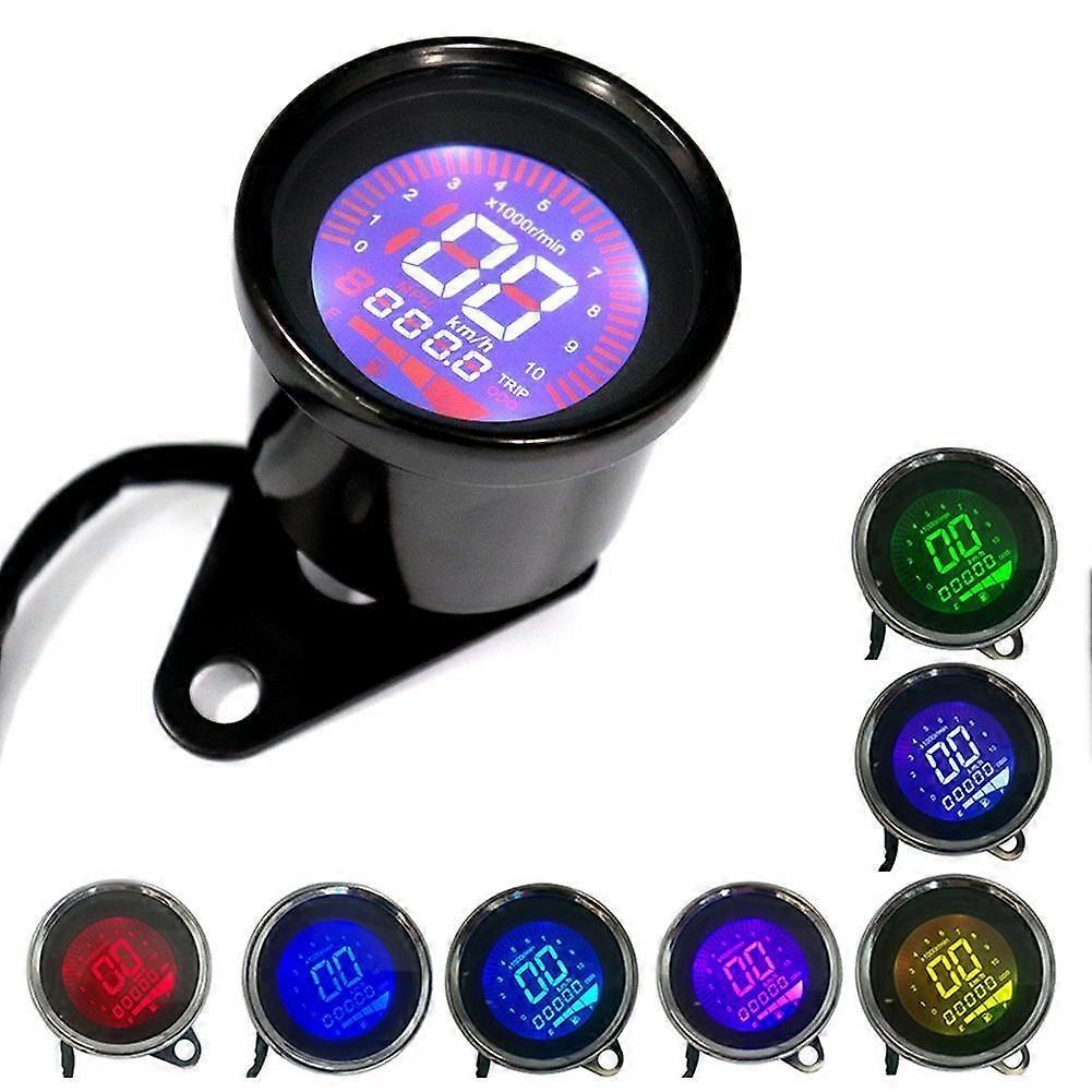 12V Motorcycle Digital Speedometer Universal Scooter ATV Meter Fuel Meter LED LCD Tachometer Indicator Retro LCD Odometer~30902