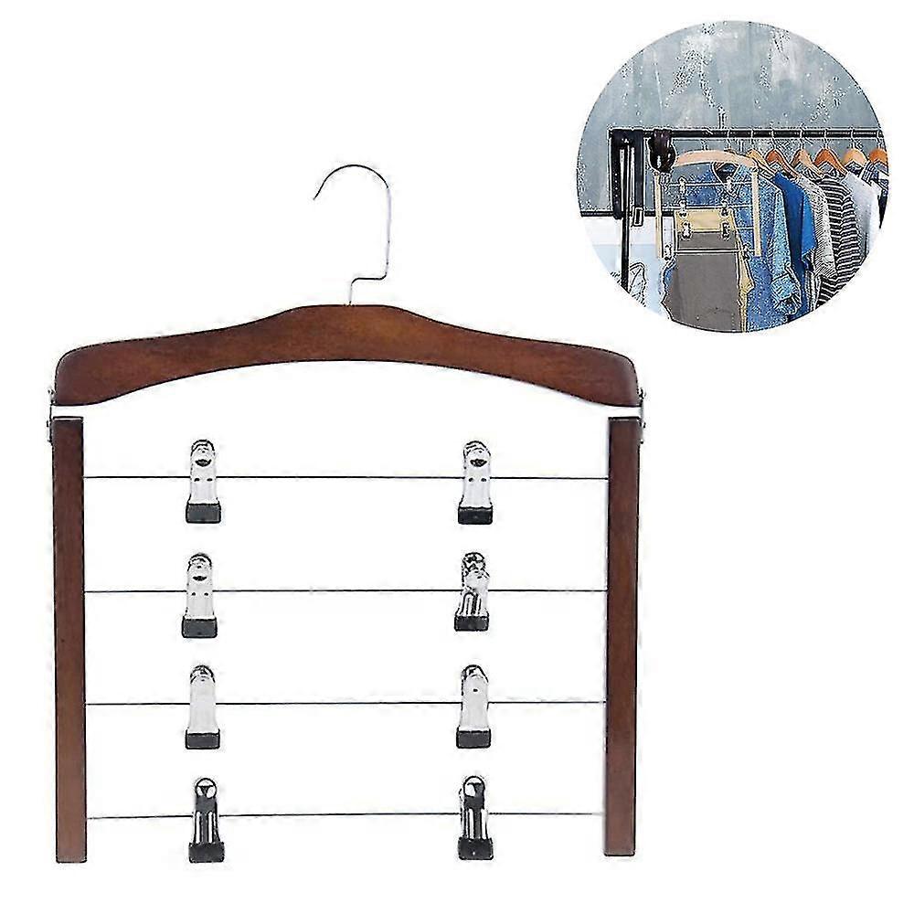 Solid Wood Multifunctional Multi-layer Hanging Pants Wooden Hanger