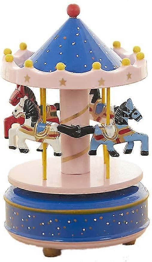 2023 - Carousel Music Box, Music Of Castle In The Sky, 11 Colors, Wooden Clockwork Vintage Merry-go-round