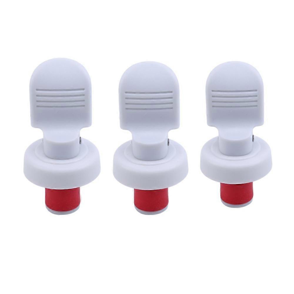 3 Pack Vacuum Wine Bottle Stopper Keep Kitchen Tools Fresh (White)