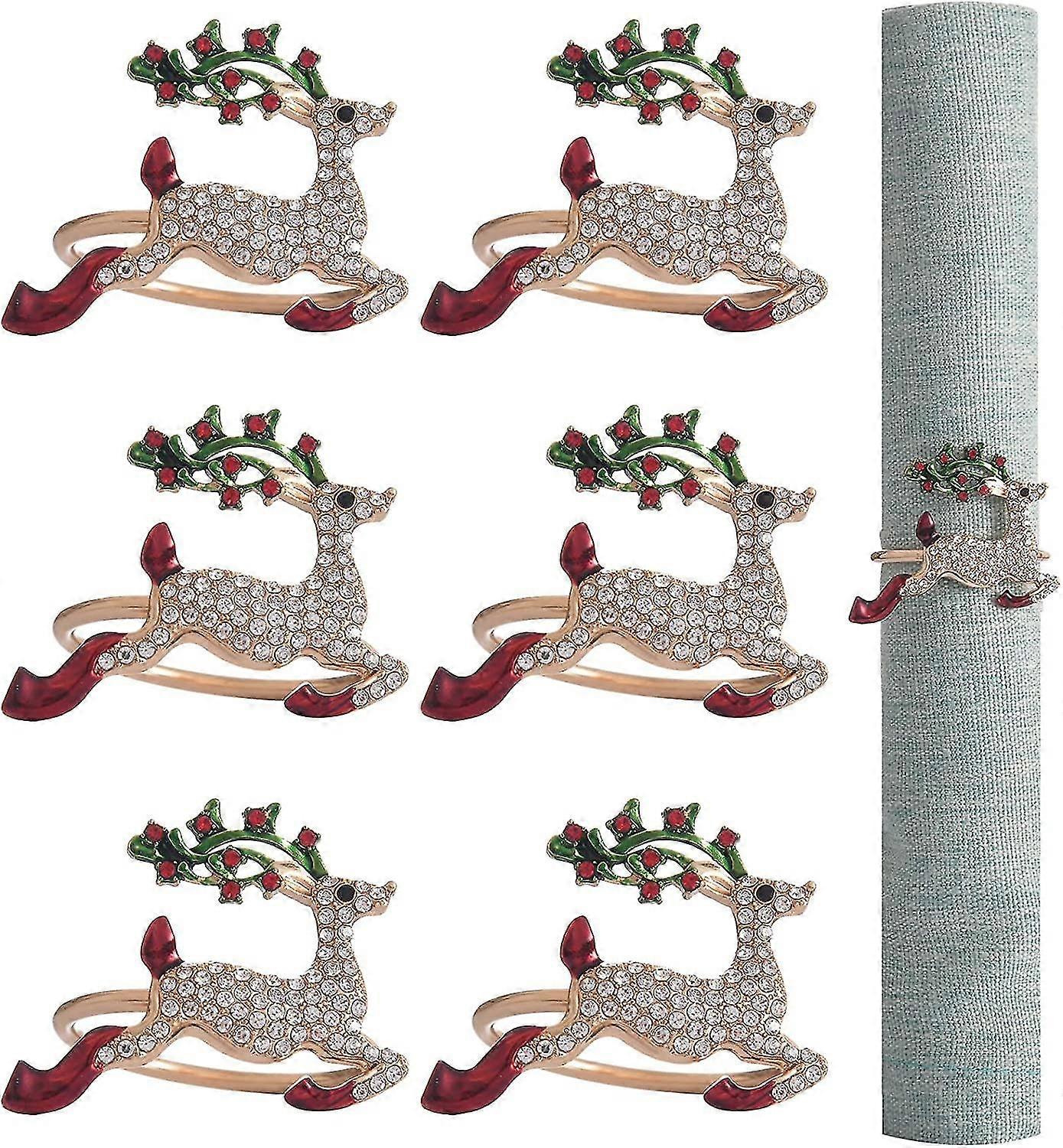 Serviettenringe Set von 6, Serviettenring, DIY Dekoration (Elch)