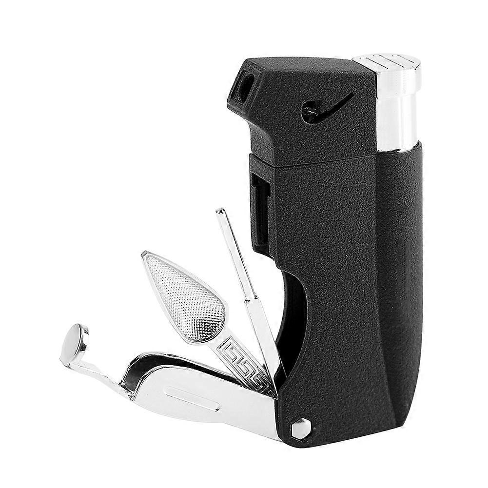 Plastic Tobacco Pipe Lighter with 3 Pipe Cleaners - Matte Black
