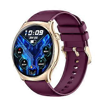 1.43-inch smart watch pedometer heart rate blood pressure monitoring multi-sport smart watch burgundy