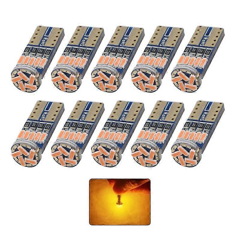 50JA 10Pcs T10 Led Bulb 4014 15SMD Dashboard Warming Indicator Wedge Auto Instrument Lamp 12V