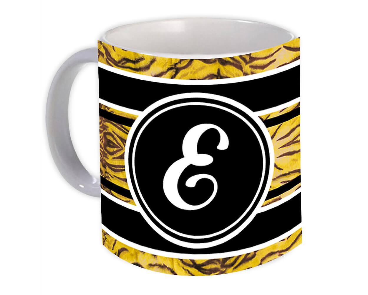 Hediye Kupa: Monogram Letter E Tiger