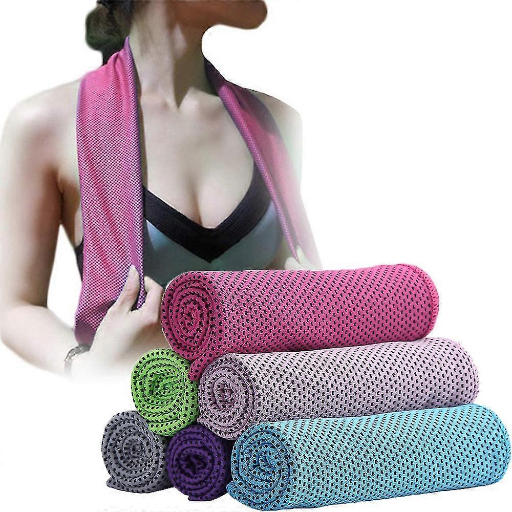 6Pack jäähdytyspyyhe Jääpyyhe Pehmeä hengittävä kylmä pyyhe mikrokuitu mikrokuitu välitön jäähdytyspyyhe