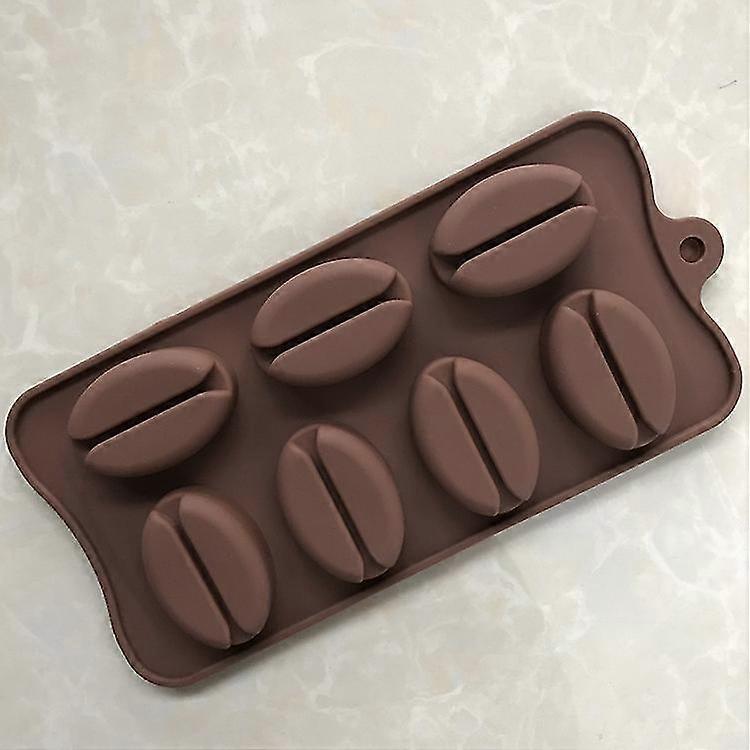 7 Holes Coffee Bean Shape Silicone Mold